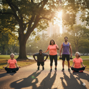 People of different sizes redefining fitness together