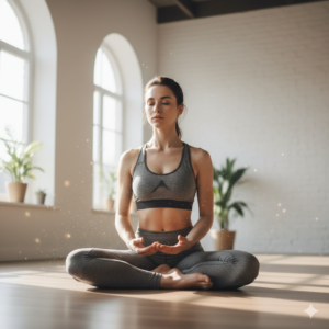 Focused mind and body connection during workout