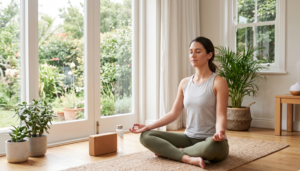 Meditation after morning yoga